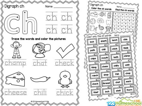 Grade 1 Phonics Worksheet Ch Words Phonics Worksheets