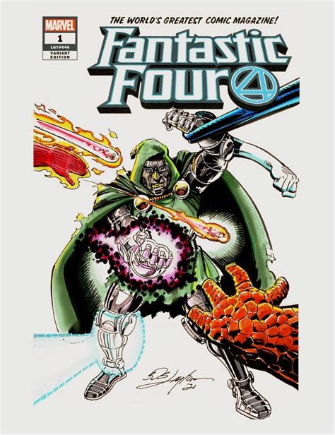 Fantastic Four Colored Sketch Cover Featuring Dr Doom In Bob Laytons