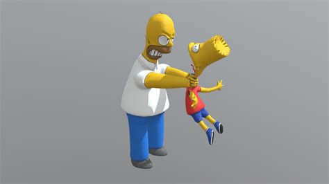 Homer Vs Bart Low Poly Download Free 3d Model By Vicente Betoret