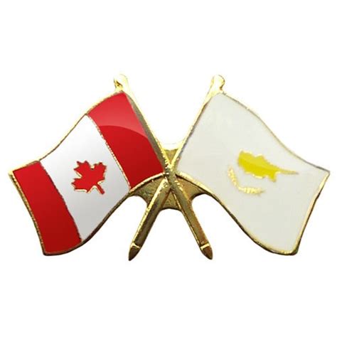 Canada Cyprus Crossed Pin Crossed Flag Pin Friendship Pin