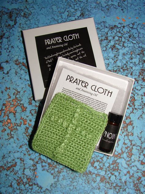 The anointing with oil is a prophetic act of faith. Prayer Cloth and Anointing Oil - Green