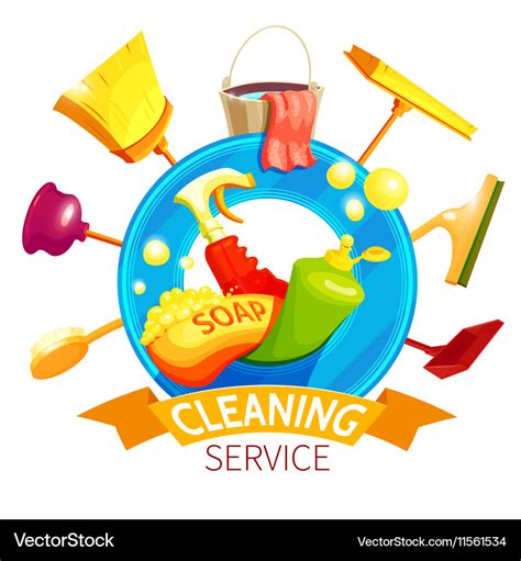 Cleaning Logo Business Composition Royalty Free Vector Image