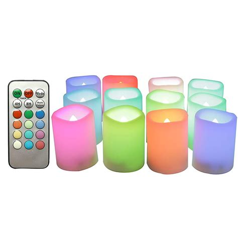 Led Color Changing Flameless Votive Candles With Remote Timer Battery