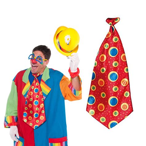 Oversized Jumbo Clown Tie Silly Carnival Circus Fancy Dress Costume