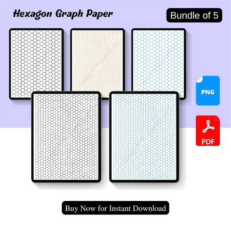 Hexagon Graph Papergrid Paper Printable Template In Pdf