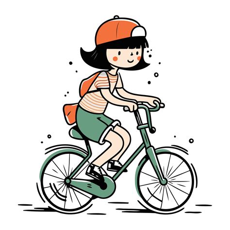 Girl Riding A Bicycle Vector Illustration Of A Girl Riding A Bicycle 33321306 Vector Art At