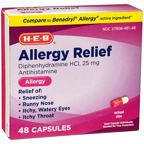 H E B H E B Antihistamine Allergy Relief Capsules Shop Sinus