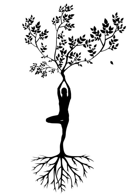 Kostenlose Foto Silhouette Frau Baum Yoga Meditation Harmonie