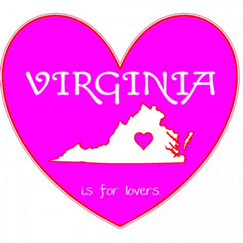 Virginia Is For Lovers Heart Pink Red Oval Decal Us Custom Stickers