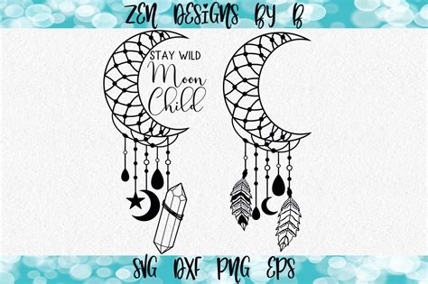 Crescent Moon Dream Catcher Bundle Graphic By Zendesignsbyb · Creative