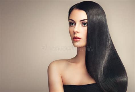 Beautiful Woman With Long Smooth Hair Stock Image Image Of Elegance