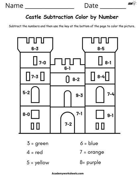 Free Color By Number Subtraction Worksheet 1st Grade Download Free Color By Number Subtraction
