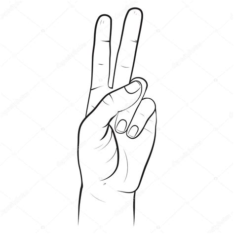 Human Hand Two Fingers Fingers Showing Symbol Of A Peace Vic Stock