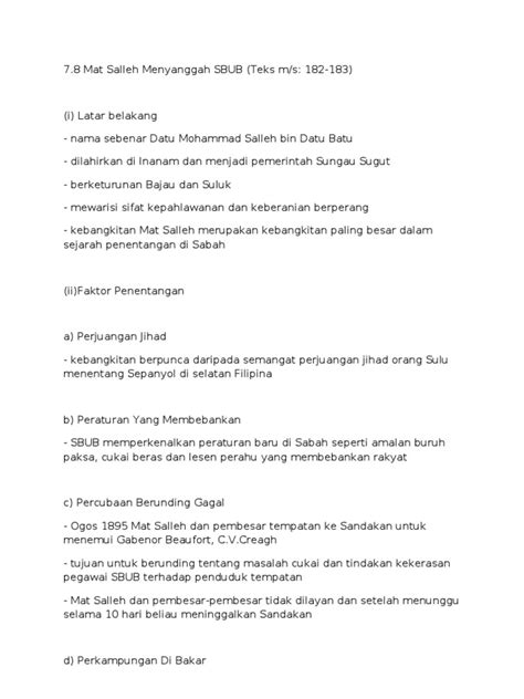Soalan 1nama sebenar mat salleh ialah…a. Mat Salleh
