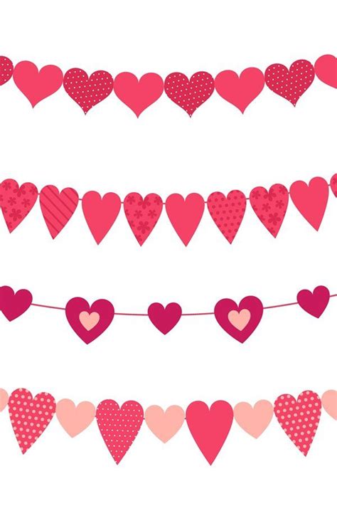 Bunting Hearts Love Valentines Heart Shapes Buntings Weddi 1013297