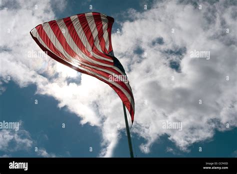American Flag In Windy Days Stock Photo Alamy