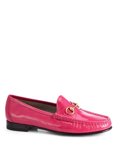 Lyst Gucci Patent Leather Horsebit Loafers In Pink
