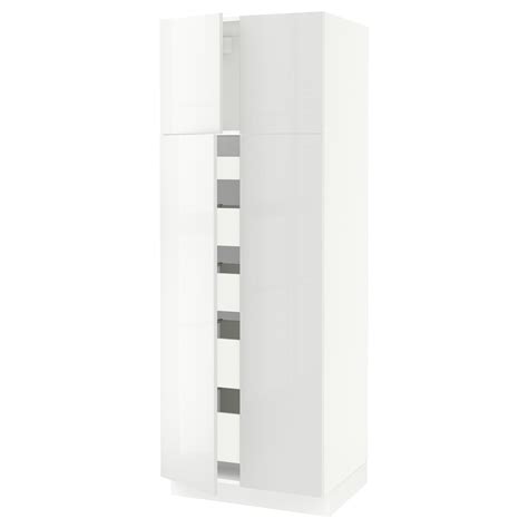 SEKTION Armoire haute 4 portes/5 tiroirs - blanc/Ringhult blanc - IKEA