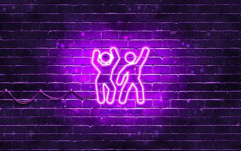 Dance Party Neon Icon Violetbackground Neon Symbols Dance Party Neon Icons Dance Party Sign