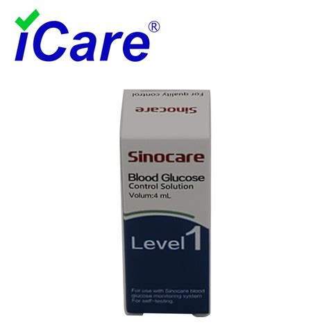 Sinocare Blood Glucose Control Solution Level 1 For Safe Accu Glucose