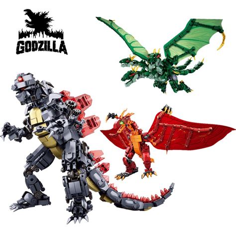 Godzilla Minifigures Toys Big King Ghidorah Building Blocks Bricks Toy