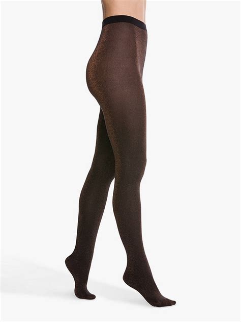 wolford stardust 60 denier opaque tights black copper at john lewis and partners