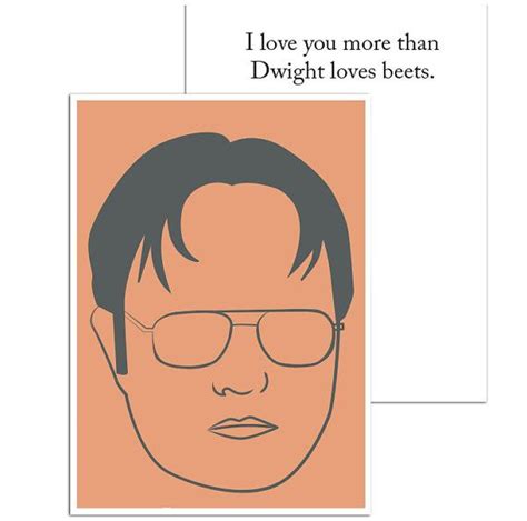 Dwight Schrute Card Dwight Loves Beets Valentines Day Etsy The