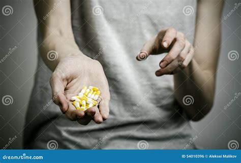 The Fight Against Drugs And Drug Addiction Topic Addict Holding A