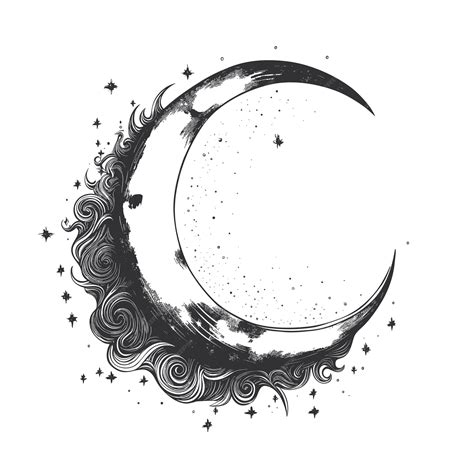 Premium Vector Hand Drawn Sketch Mystical Moon Illustration