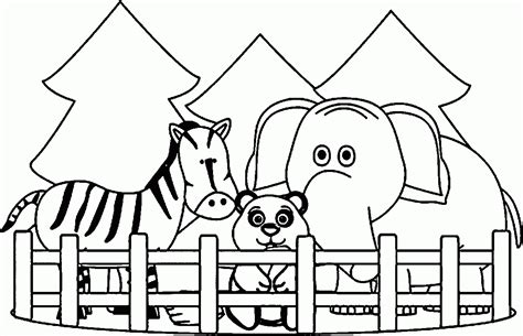 Simple Zoo Coloring Page