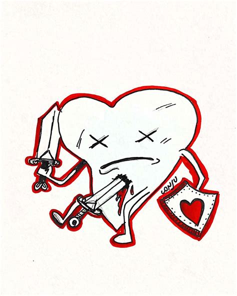 Corazón Herido Reto De Dibujo Ilustraciones Corazón Herido
