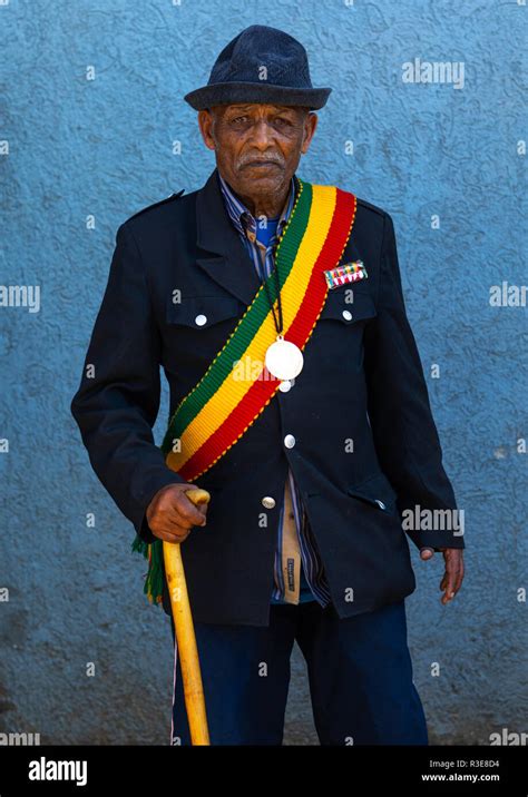 Veteran From The Italo Ethiopian War In Army Uniform Addis Abeba