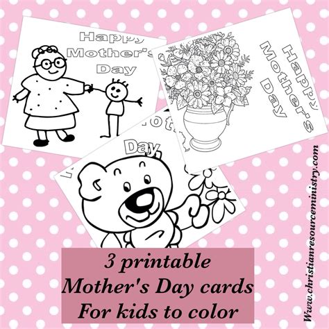 Printable Mother's Day Cards for kids