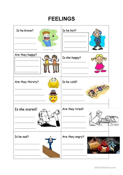 Share it with your child for activities and as a conversational tool. feelings worksheet - Free ESL printable worksheets made by teachers