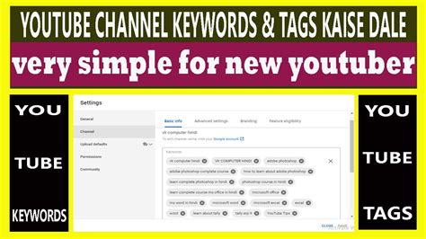 New channel first time on u tube need ur support. Youtube Channel keywords | How to add youtube channel ...