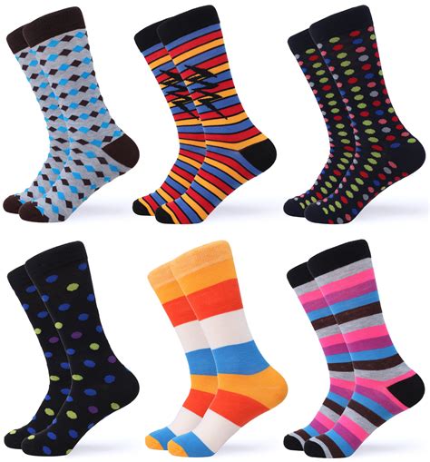 gallery seven mens dress socks funky colorful socks for men 6 pack classy collection 6