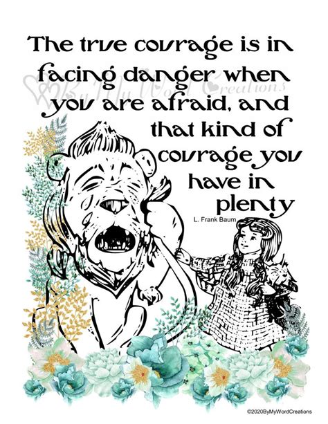 Wizard Of Oz Art Cowardly Lion Quote Wizard Of Oz Quote Etsy