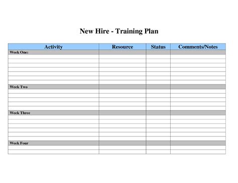 employee training plan template excel ~ ms excel templates