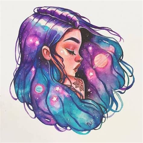 Galaxy Girl Art Drawings Girly Art