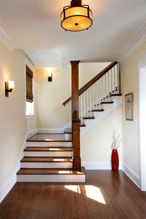 American Four Square Stair With Square Newel And Balusters
