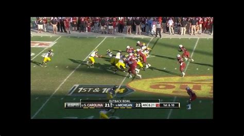 Clowney Hit Vs Michigan 2013 Outback Bowl Via Youtube Outback Michigan Green Bay Packers