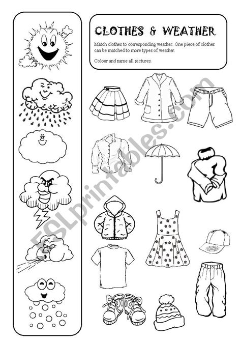 Weather And Clothes Worksheet Pdf