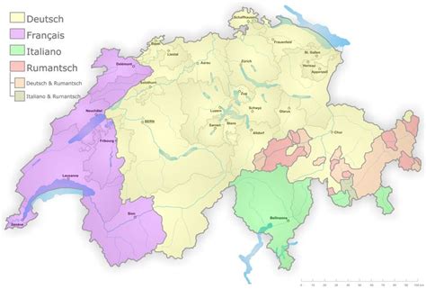 The languages spoken in each swiss canton are a result of its history and. Switzerland language map | Viajar a suiza, Puntos