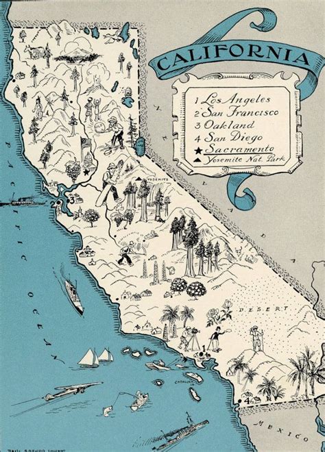 Map Vintage Vintage Travel Posters Etsy Vintage Vintage California