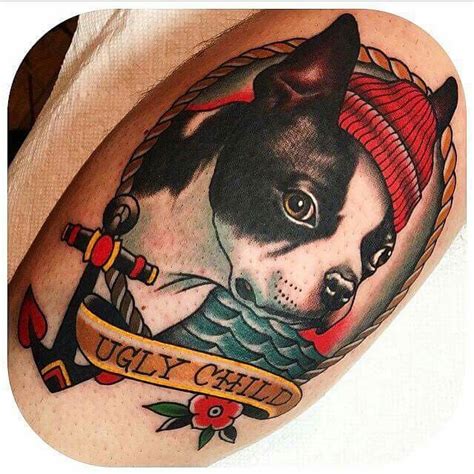 Inked Colored Dog Tattoo Dog Tattoos Dog Portrait