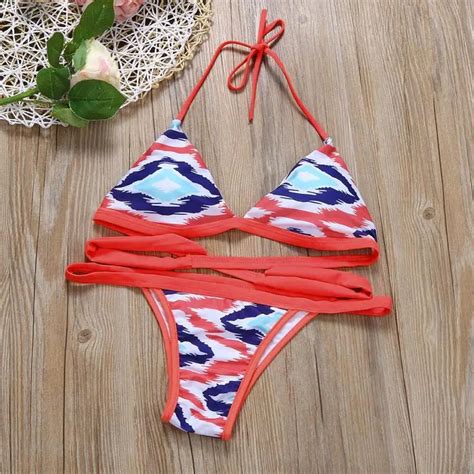 2017 Women Bandage Swimsuit Bikini Set Push Up Padded Bra Swimsuit Beachwear Youthful Own Store