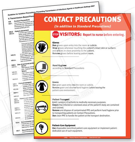Contact Precautions Sign English Only Brevis