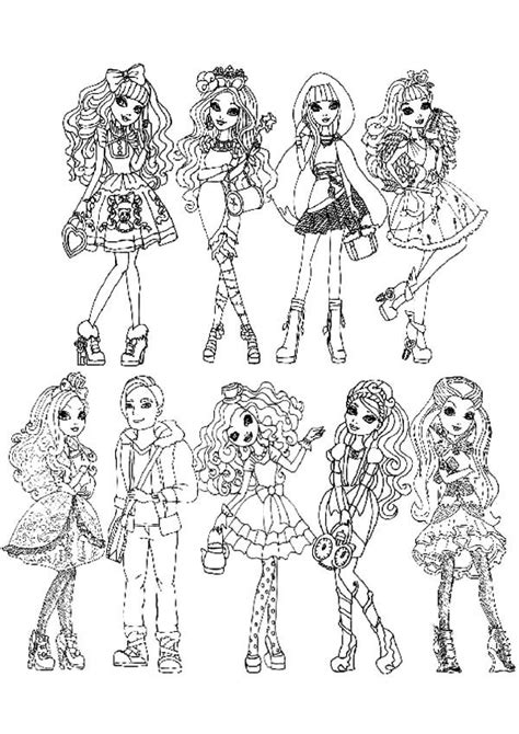 Posted by pipmistress no comments free printable mirror beach ever after high coloring page for apple white. Ever After High All Characters Coloring Pages - Download ...