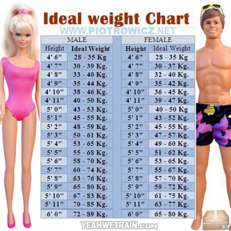 Ideal Weight Chart What Is Your Ideal Where Are You Now Sexy