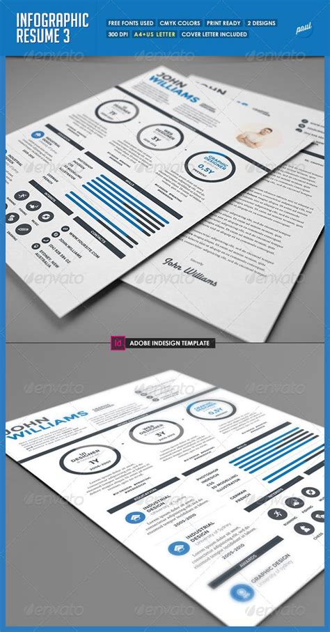 Clean Infographic Resume Vol 3 And Cover Letter Infographic Resume